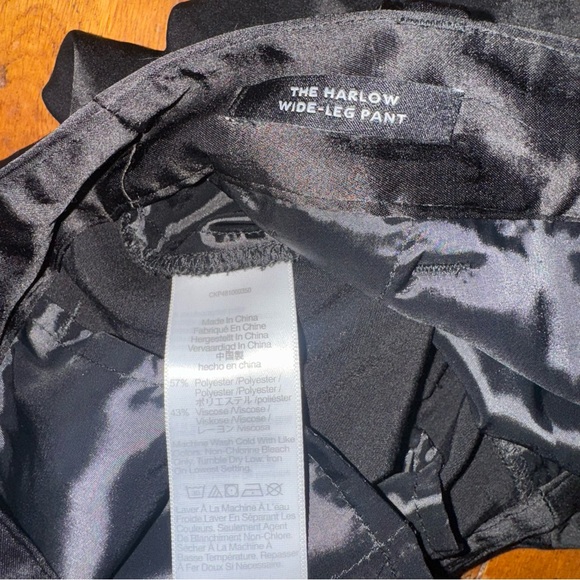 Madewell Petite Black The Harlow Wide Leg Pant in Satin Size 0P - Picture 12 of 13